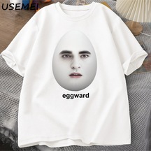 Twilight Eggward Meme T-shirts Men Edward Cullen Parody Humor Graphic T Shirt Casual Cotton S Beyaz