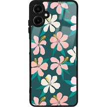 Samsung Uyumlu A06 Leaf Flovers Tasarımlı Glossy Telefon Kılıfı Çok Renkli