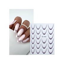 Ombre Efekt French Tırnak Sticker Siyah Nail Art Sd-1934