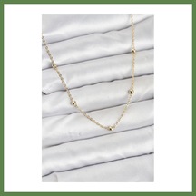Bezos Cm Gold Renk Top Zincirli Kadın Kolye Hb006