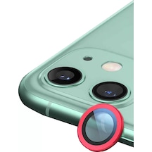 Newface Apple İphone 12 Mini Raze Metal Kamera Lens - Kırmızı
