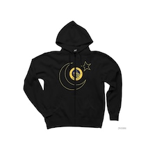 Istanbul Wildcats Siyah Fermuarlı Kapşonlu Sweatshirt