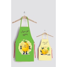 Ays Home Limon Desen Anne Çocuk Mutfak Önlüğü Seti