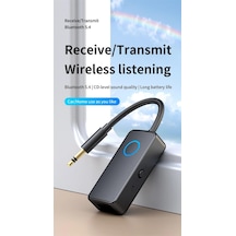 Bluetooth 5.4 Ses Alıcı & Verici 2 Si 1 Arada Aux Adaptör, 3.5mm Jak, Usb-c Şarj, 15m Kab