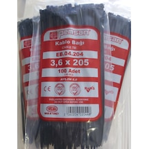 Pemsan 3.6X205 Plastik Cırt Kelepçe Kablo Bağı Siyah 100'Lu Paket