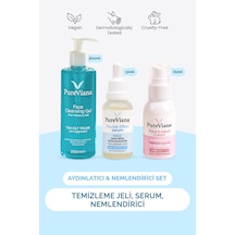 Pureviana Aydınlatıcı & Nemlendirici Cilt Bakım Seti 3 Lü Temizleme, Serum, Nemlendirici