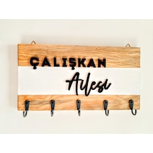Psacraft Masif Ahşap Anahtar Askısı İsme Özel 26 X 13 Cm Kahverengi