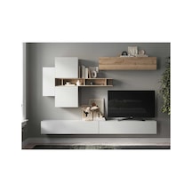Tower Özel Tasarım Tv Ünitesi Beyaz - Çam