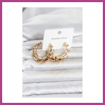 Gees Global 316l Çelik Gold Renk Spiral Halka Kadın Küpe Gbzs