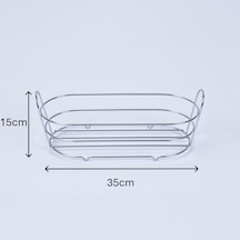 Tel Ekmek Sepeti İç Bezli Çıkarılabilir Ve Yıkanabilir Bezli Ekmeklik Cırtlı Bez Tasarım Masa Ve Mutfak İçin Şık Ekmek Sepeti 35x15x9 Cm Krem