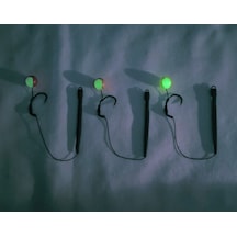 3 Adet Glow Ve Çift Renk Sazan Rig Takımı Gece Parlayan