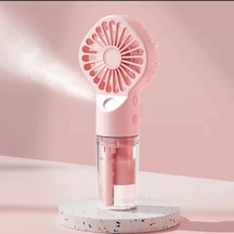Goldenqian Taşınabilir Usb Şarj Edilebilir Nemlendirici Fan Mini El Sis Soğutma Fanı Su Püskürtmeli Pink