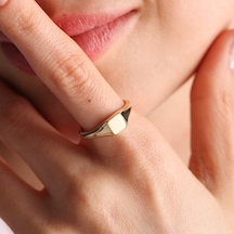 14K Altın Şövalye Yüzük (Kişiselleştir) Kare 0,6 Cm 552977815