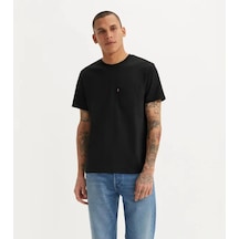 Levi's Erkek Bisiklet Yaka Düz Siyah Cepli Relaxed The Pocket Tişört - 001tt0001 001