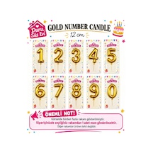 1 Yaş Doğum Günü Rakam Sayılı Pasta Mumu Gold Renk Rakam Mum