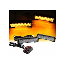 4 Lü Sarı Çakar Lamba Seti Power 12-24 Volt Uyarı Işığı