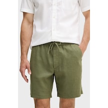 Tommy Hilfiger Bağlamalı Normal Bel Keten Bermuda Short Erkek Short Mw0mw44353 Msx Yeşil