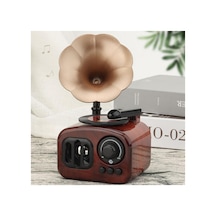 Klasik Radyo Görünümlü Gramofon Müzik Kutusu Retro Tarzı Ev Dekorasyon Hediyelik Süs Eşyası Kahverengi