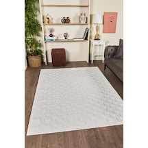 Mariesse Home Elit Bukleli Yumuşak Peluş Post Shaggy Çocuk Odası Oturma Odası Salon Mutfak Halısı 0772a Beyaz
