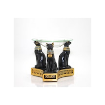 4 Adet Mısır Kedisi Buhurdanlık Polyester Kedi Figürlü Buhurdanlık, Dekoratif Ev Ve Ofis Incense Burner 1