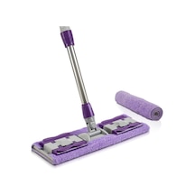 Yedek Mikrofiber Bezli Mandallı Mop, Sıkıştırmalı, Uzayabilir Teleskopik Saplı, 360 Derece Döne Asorti