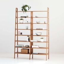 Woodesk Presa, Ahşap Kitaplık Ve Raf Ünitesi, 190x140, Tik Renk