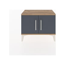 Arges Komodin Tek Raflı 2 Kapaklı 60x30x48 Çam-antrasit Çam
