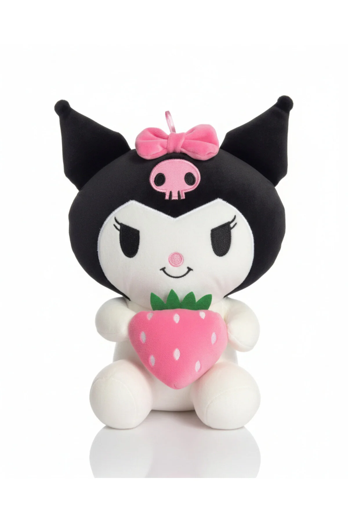 Kuromi Pembe Çilekli 40 Cm Tatlı & Hediye Edilebilir Oyuncak Siyah
