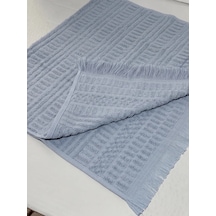 Botti Home %100 Pamuk Saçaklı El Ve Yüz Havlusu, Pamuklu Jakarlı Misafir Havlusu 50 X 90 Cm, Çeyizlik Yumuşak Havlu Bebe Mavisi