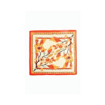 Zero Land Yaprak - 282 - Çiçek Desenli Zr Şifon Fular 50x50 - Concepta - Cm Turuncu