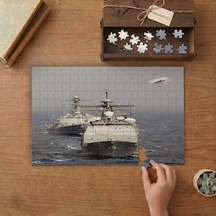 Denizde Uçak Gemisi Tasarımı 240 Parça Ahşap Puzzle Ahşap Kutuda Mpy20117