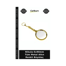 Nikula-5x90mm Tüm Metal Altın Renkli Büyüteç Farklı Alternatif Okuma Aracı Optik Lensli