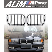 Bmw E36 1996 1999 Krom / Siyah Ön Panjur Böbrek Seti