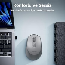 Spk7448 Bluetooth 5.2 Ve 2.4ghz 1600dpı Sessiz Optik Kablosuz Mouse Siyah