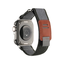 Effox Apple Uyumlu  Watch Ultra 49mm Hasır Kordon Krd-106 Strap Kayış-yeşil