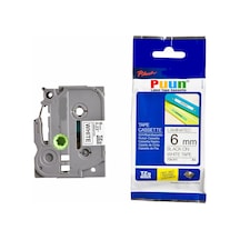 Puun Brother P-Touch TZE-211 6mm X 8m Beyaz Üzerine Siyah Uyumlu