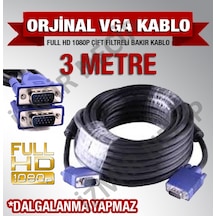 3 Metre Vga Kablosu Projeksiyon Bilgisayar Kablosu Okul Kullanimi