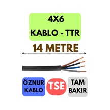 Öznur 4x6 Ttr Kablo Metre Seçenekli Siyah - 14 Metre