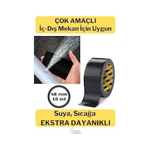 Çok Amaçlı Su Geçirmez Sızdırmaz Dayanıklı Boru Çatlak Onarım Izolasyon Siyah Tamir Bandı 48mm 10mt