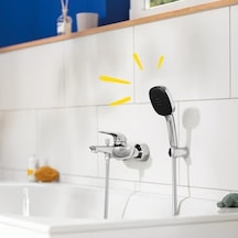 Comfort 110 El Duşu Seti, 110mm Kare 2 Akışlı El Duşu, Duş Başlığı Tutucu, 1750mm Duş Hortumu, Duş Başlığı Seti, Krom, 26399001