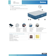 Bestway 69075 Fortech Yorgan Dokulu Çift Kişilik Dahili Elektrikli Pompalı Şişme Yatak 2.03m X 1.52m X 46cm Mavi