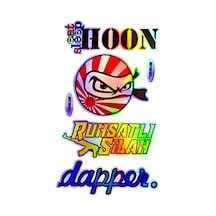 Erseat Sleep Hoon Ruhsatlı  Dapper Yazılı Hologram Efektli Arka Cam Stickeri 30x20cm