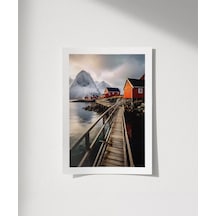 Çerçevesiz Poster Kuzey Kıyısındaki Evler