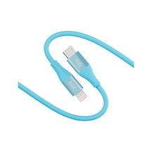 Bix ﻿BXSC1CL 60W Type-C To 1.2 M Lightning Silikon Şarj ve Data Kablosu Mavi