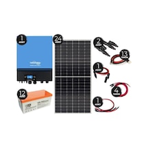 Teknovasyon Arge Güneş Enerjisi Solar Paketi 11kva İnverter 550 Watt Güneş Paneli 200 Amper Jel Akü