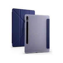 Samsung Galaxy Tab S7 Fe Lte T737-t736-t733-t730 İle Uyumlu Kılıf Kalem Bölmeli Standlı Akıllı Kapak - Lacivert 1