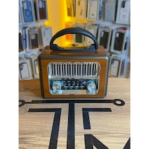 Krom Izgaralı Mini Nostaljik Radyo Bluetoothlu Hoparlör Dekoratif Müzik Kutusu