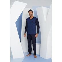 Kly 9260 Erkek V Yaka Uzun Kollu Pijama Takım 001