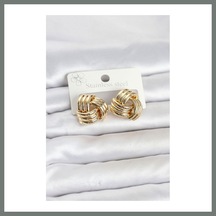 Bezos 316l Çelik Gold Renk Sarmal Model Kadın Küpe Mmbz