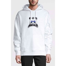 Thor Hummers Neatoshop Dj Punk Panda Baskılı Beyaz Erkek Sweat (531023432)